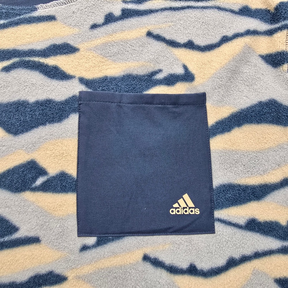 Adidas Sweatshirt Mens XL Blue Mountain Camo Textured Pullover Golf Fleece - Picture 2 of 8